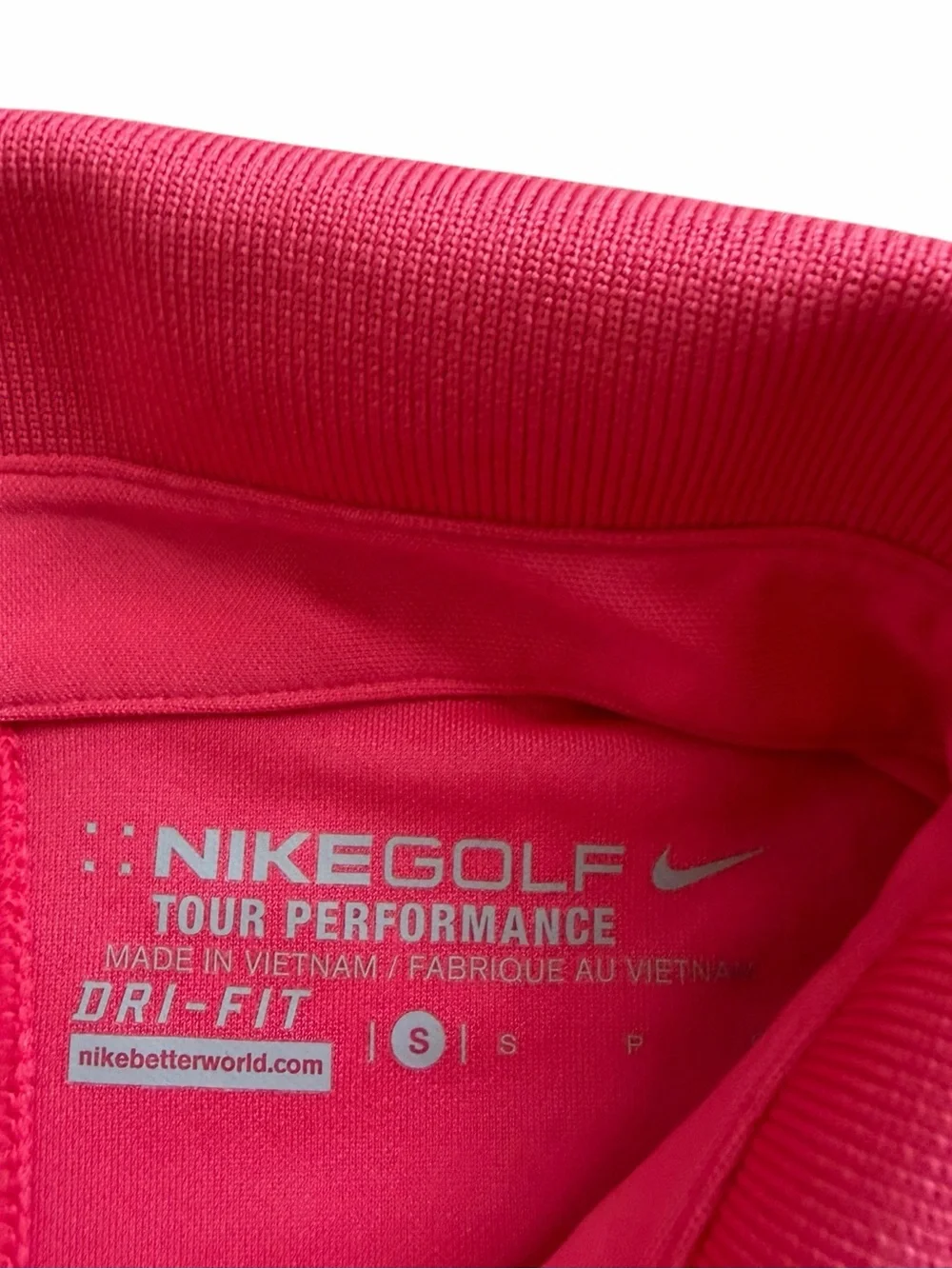 Nike Dri Fit Golf Performance Polo Shirt Womens Small Pink Short Sleeve Stretch
